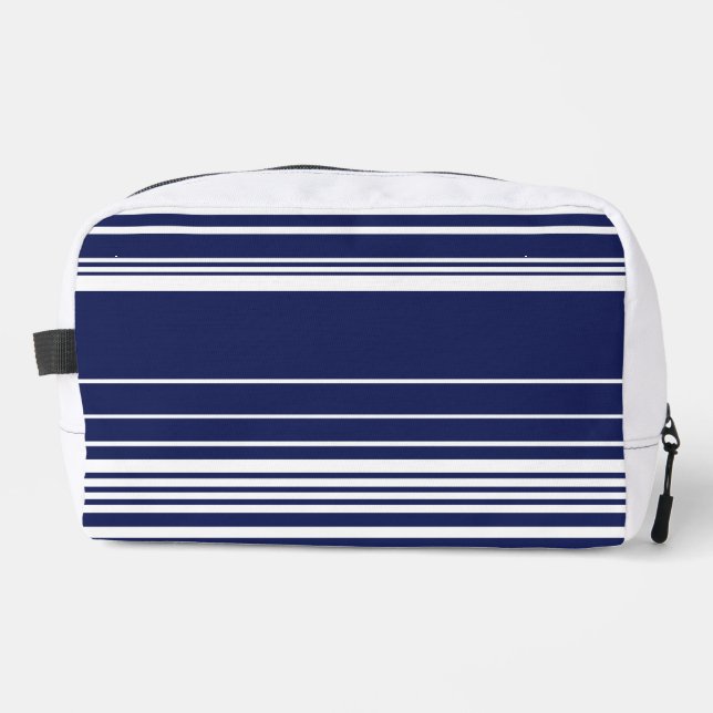 Complex Stripes - Blue Dopp Kit (Front)