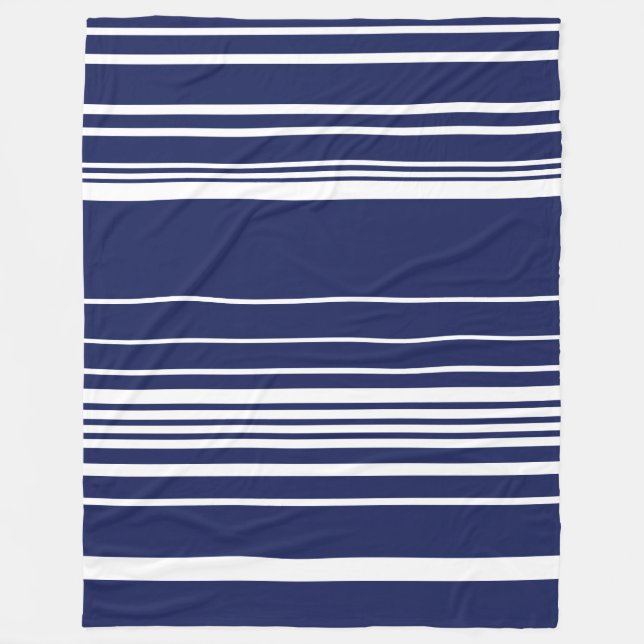 Complex Stripes - Blue Fleece Blanket (Front)
