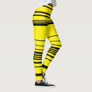 Complex Stripes in Black and Yellow Leggings