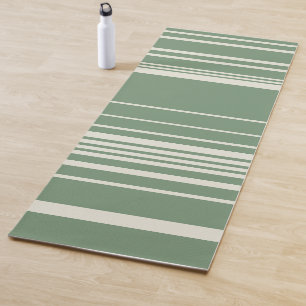Complex Stripes in Green Yoga Mat