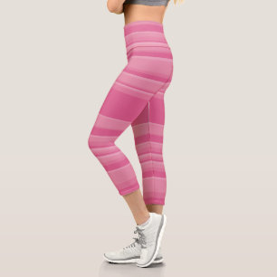 Complex Stripes in Pink Capri Leggings