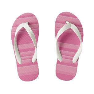 Complex Stripes in Pink Kid's Flip Flops