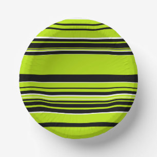 Complex Stripes - Lime Green Paper Plate