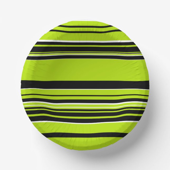 Complex Stripes - Lime Green Paper Plate (Front)