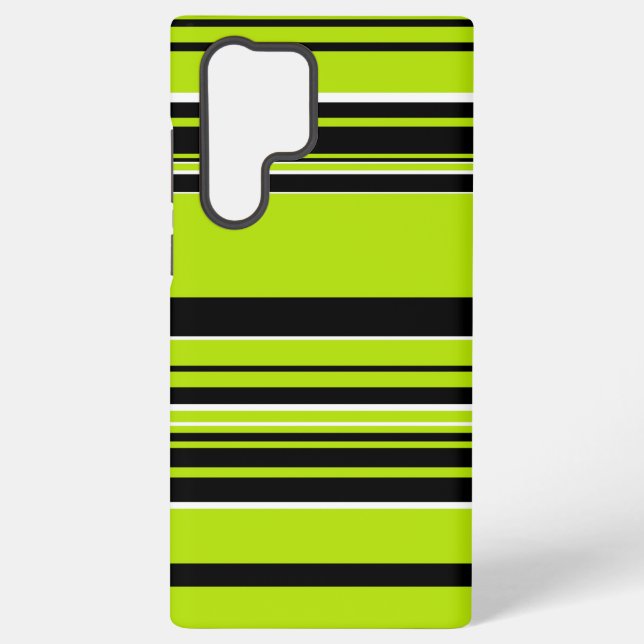 Complex Stripes - Lime Green Samsung Galaxy S22 Ultra Case (Back)
