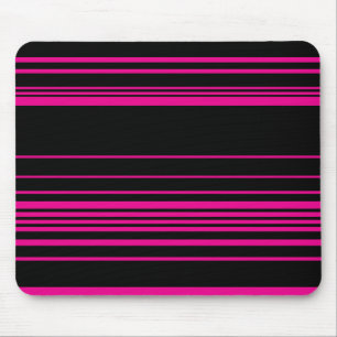 Complex Stripes - Magenta and Black Mouse Mat