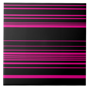 Complex Stripes - Magenta and Black Tile