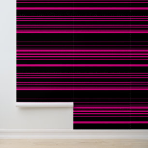 Complex Stripes - Magenta and Black Wallpaper