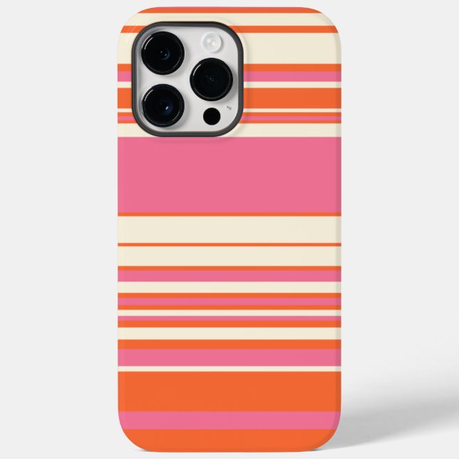 Complex Stripes - Pink, Orange and Cream Case-Mate iPhone Case (Back)