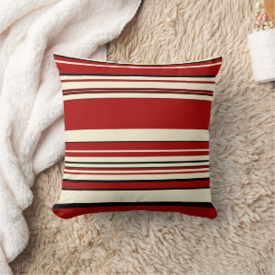 Complex Stripes - Red & Cream Cushion