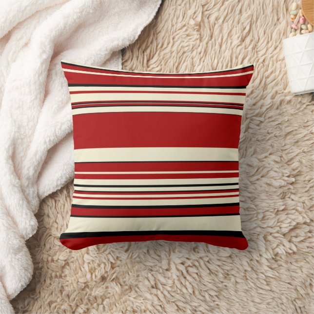 Complex Stripes - Red & Cream Cushion (Blanket)