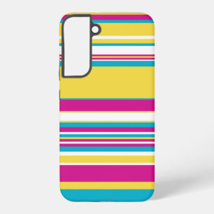 Complex Stripes -Turquoise, Yellow, Pink and White Samsung Galaxy Case