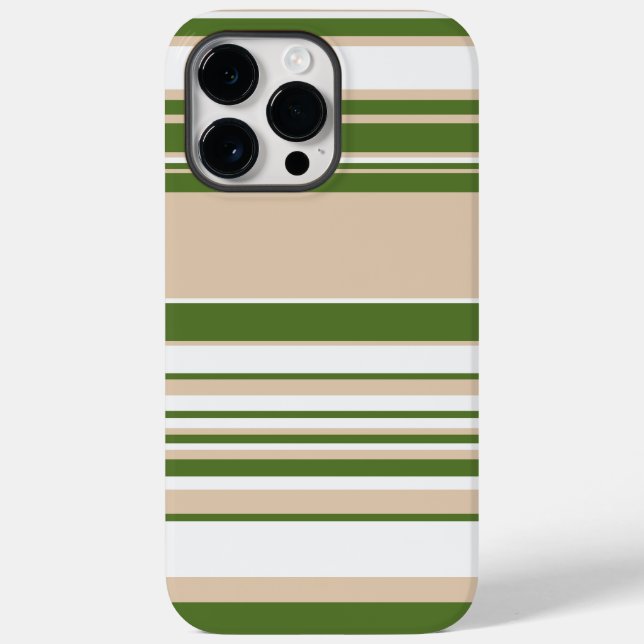Complex Stripes - White, Sand and Palm Green Case-Mate iPhone Case (Back)