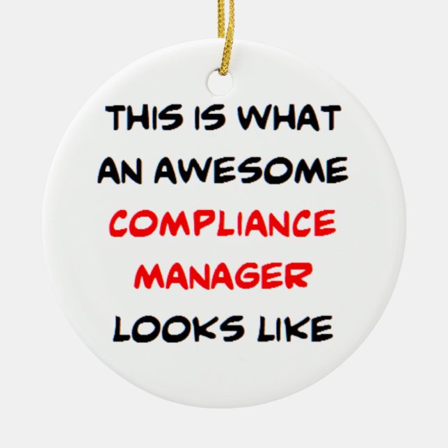 compliance manager, awesome ceramic tree decoration (Front)