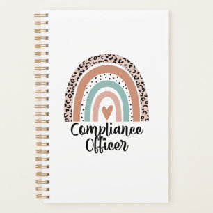 Compliance Officer Rainbow Leopard Funny Gift Planner