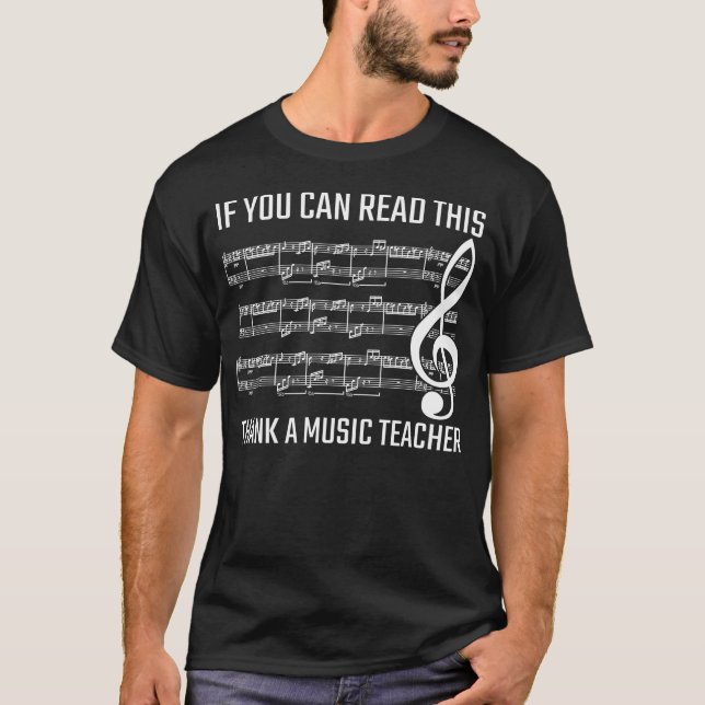 Complicated Musical Notes Clef Music Teacher T-Shirt (Front)