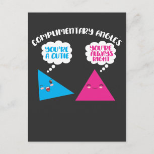 Complimentary Angles Math - Cute Geometry Pun Postcard
