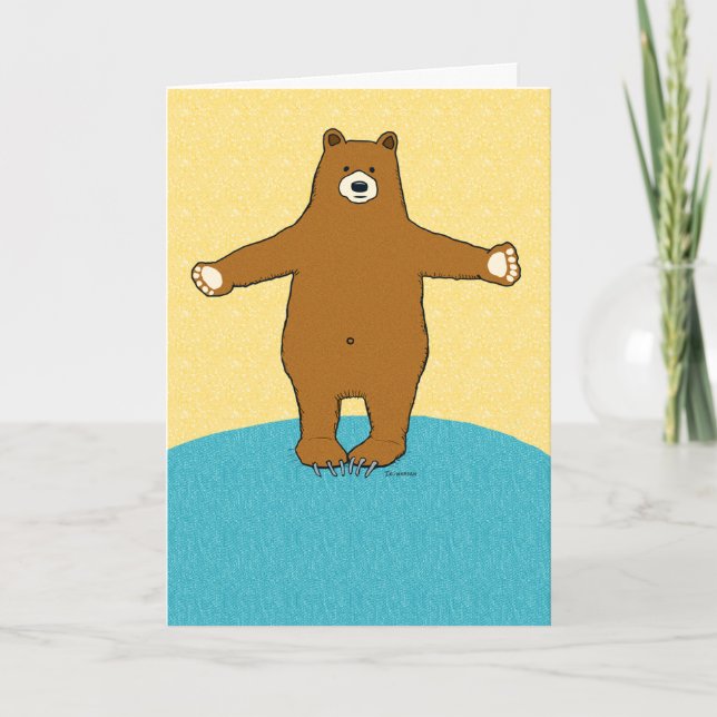 Complimentary Bear Hug Get Well Soon Card (Front)