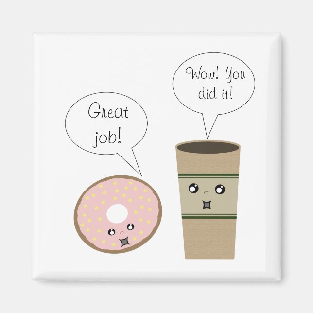 Complimentary Coffee and Doughnut Magnet (Front)