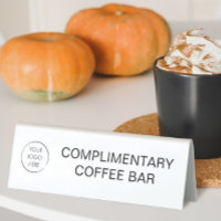 Complimentary Coffee Bar Logo Branded Sign,