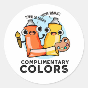 Complimentary Colours Funny Paint Pun Classic Round Sticker