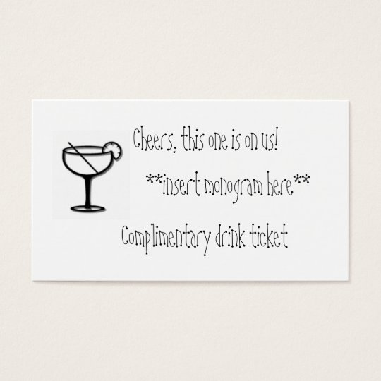 Complimentary drink ticket