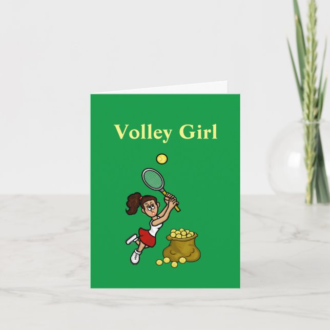 Complimentary Female Tennis Player Greeting Card (Front)