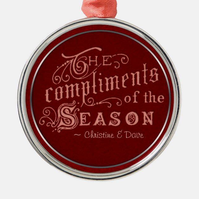 Compliments of Season CC0296 Christmas Ornament (Front)