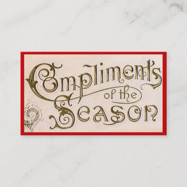 Compliments of the Season Business Card (Front)