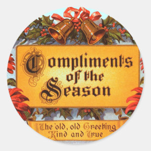 Compliments of the Season Classic Round Sticker