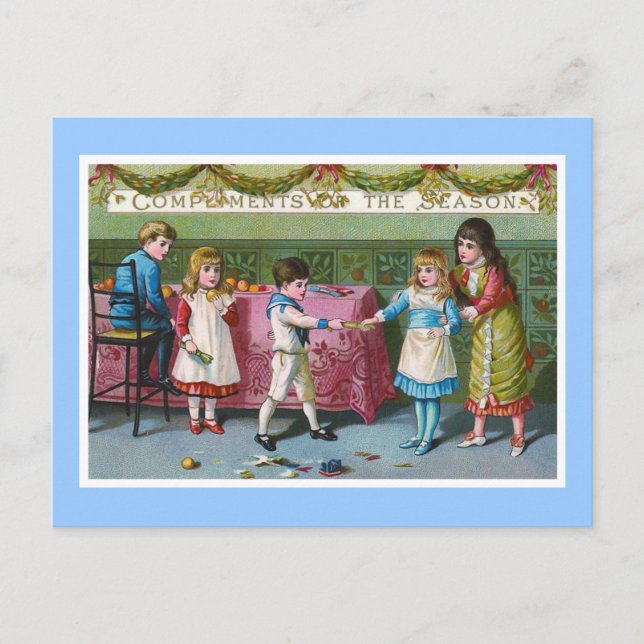 "Compliments of the Season" Vintage Postcard (Front)