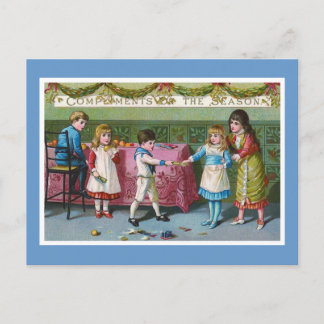 "Compliments of the Season" Vintage Postcard