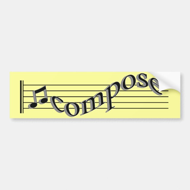 Compose Music Bumper Sticker (Front)