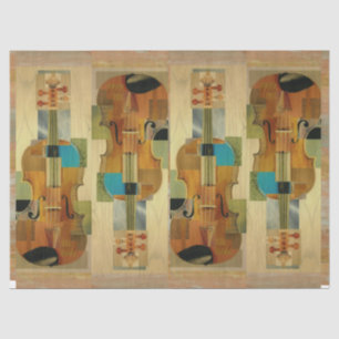 Composed Violins Instrument Parts Collage Tissue Paper