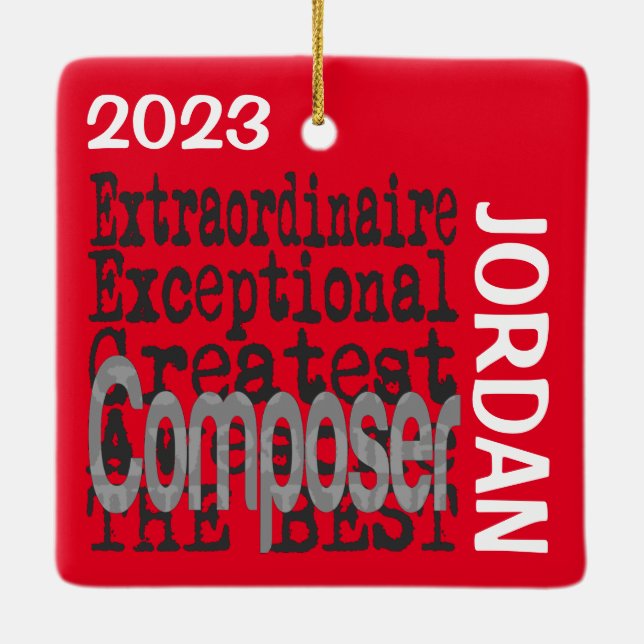 Composer Extraordinaire CUSTOM Ceramic Ornament (Back)