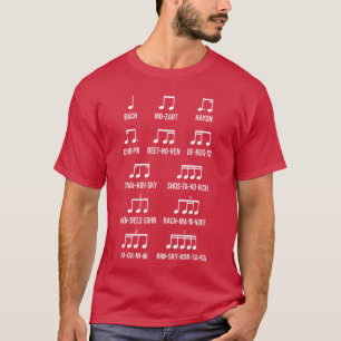 Composer Rhythm Music Gift Bach Mozart Beethoven C T-Shirt