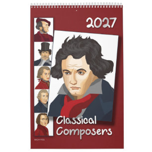 Composers Portraits, Modern Style, 2026 Calendar