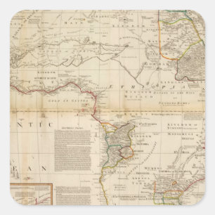 Composite Africa hand coloured map Square Sticker