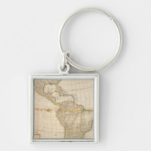 Composite America hand coloured map Key Ring