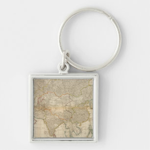 Composite Asia hand coloured map Key Ring
