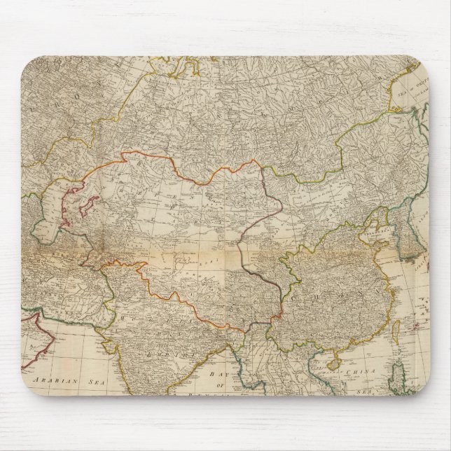 Composite Asia hand coloured map Mouse Mat (Front)