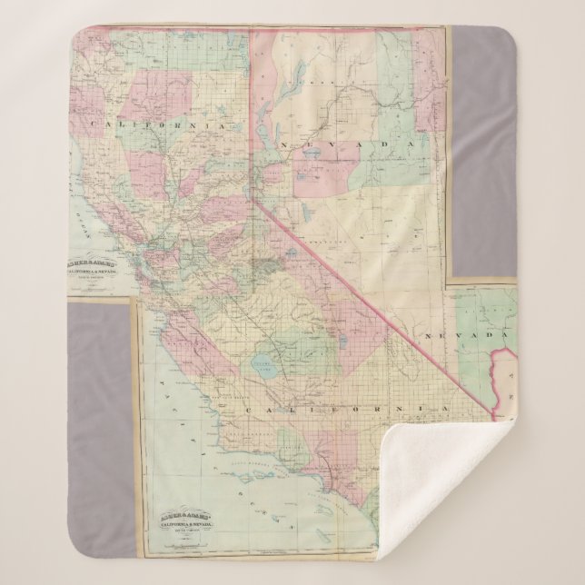 Composite Calif, Nevada Sherpa Blanket (Front)