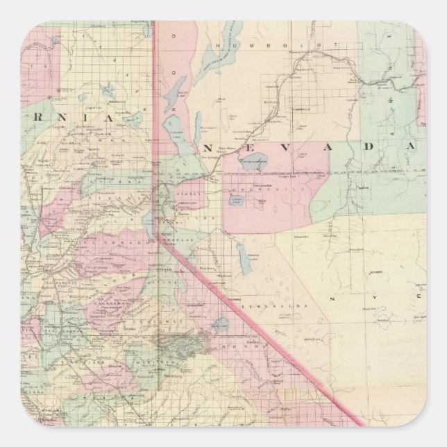 Composite Calif, Nevada Square Sticker (Front)
