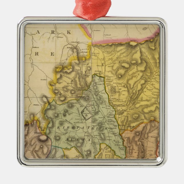 Composite Dumfriesshire 3 Metal Tree Decoration (Front)