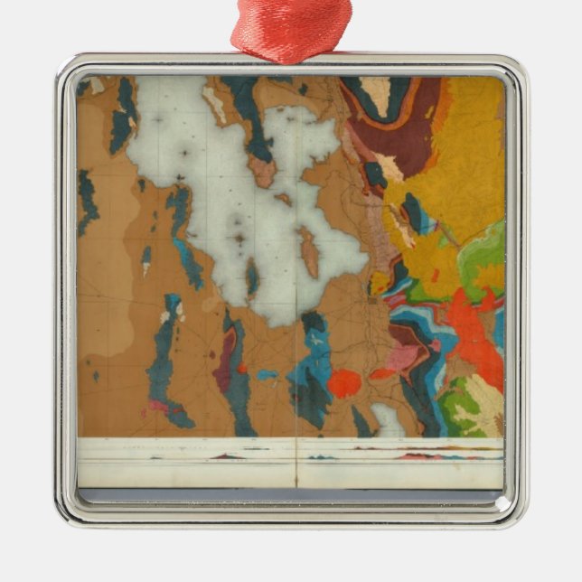 Composite Geological maps IV, 40th Parallel Survey Metal Tree Decoration (Front)
