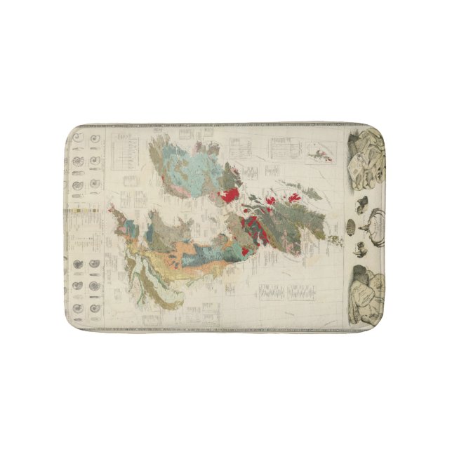 Composite Geological, palaeontological map Bath Mat (Front)