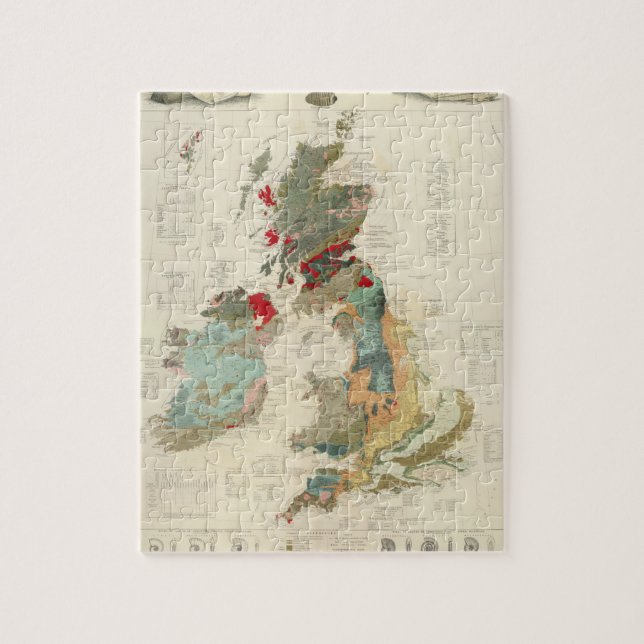 Composite Geological, palaeontological map Jigsaw Puzzle (Vertical)