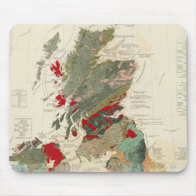 Composite Geological, palaeontological map Mouse Mat (Front)