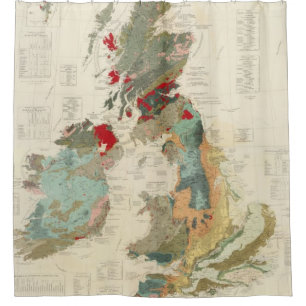 Composite Geological, palaeontological map Shower Curtain