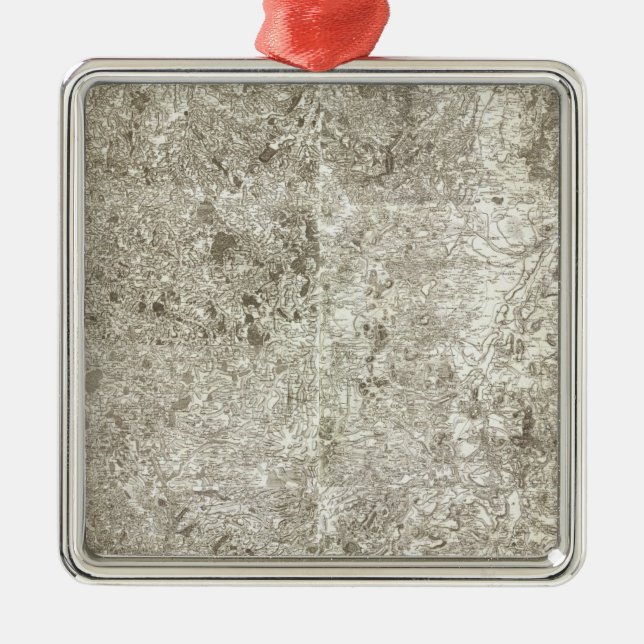 Composite Map of France 9 Metal Tree Decoration (Front)